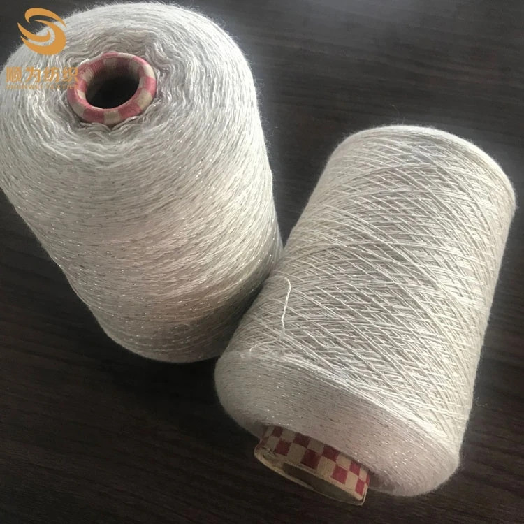 fancy yarn type dyed color blended wool yarn lurex metallic thread
