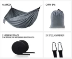 FANDING Wholesale High Quality Nylon Portable 2 Person Outdoor Parachute Camping Nylon Hammock with Tree Strap