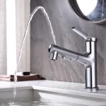 Fapully Brass Pull out Basin Faucet Bathroom Chrome Faucet