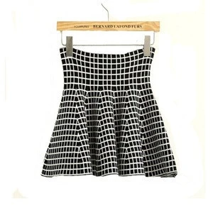 Fashion High Waist Houndstooth Grid Pattern Girl Skirt , Plaid Skirt for Women
