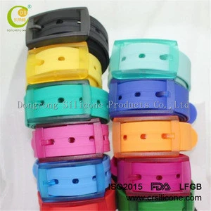 Fashion mens wide colorful silicone plastic belt with rubber buckle,cheap silicone belt 2015