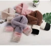Faux rabbit fur stitching scarf ladies winter cute simple warm plush scarf HY080204