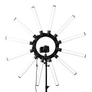 FEL-180 Photographic Video ring lighting 6 Tubes 336 led 3200-5500k 120w Dimmable Angle-Adjustable Professional Fill Light Stand