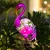 Import Flamingo solar LED light, outdoor garden pile courtyard art metal and glass waterproof, suitable for terrace lawn flamingo from China