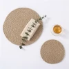 Flax hemp rope thickened table mat anti scalding heat insulation mat cup mat