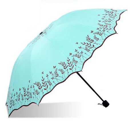 Flounce edge three fold outdoor sunshade umbrella sun umbrella sun protection folding umbrella