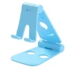 Fold plastic cell phone stand desktop mobile phone stand blue double foldable phone bracket