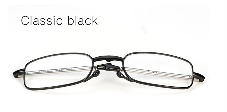 Folding portable reading glasses antenna telescopic leg catapult presbyopia glasses with mini mirror box