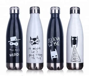 Food Grade Double Wall Vacuum Flask Insulated 18/8 Stainless Steel Cola Shaped thermos Water Bottle