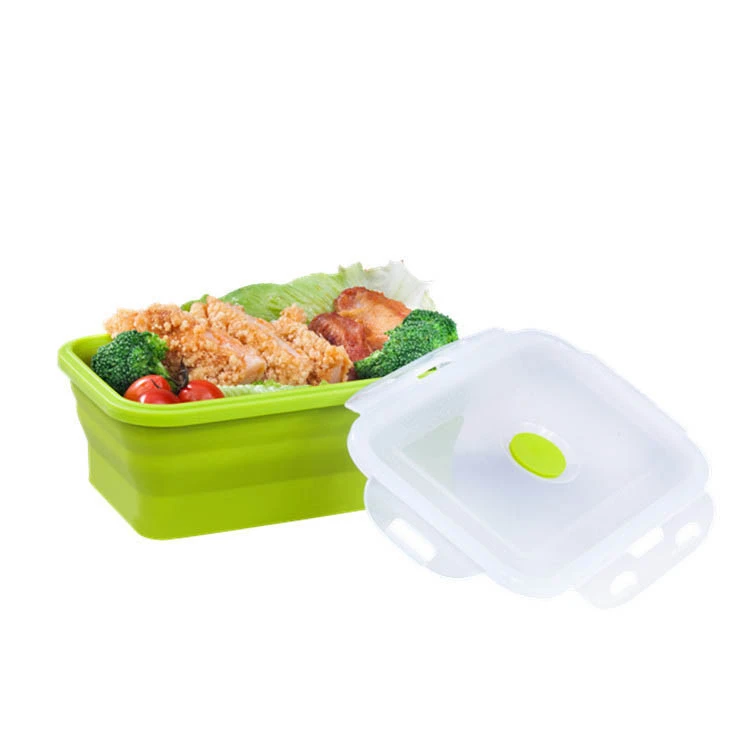 Food Grade Microwave Safe Silicone Collapsible Lunch Box Food Storage Container