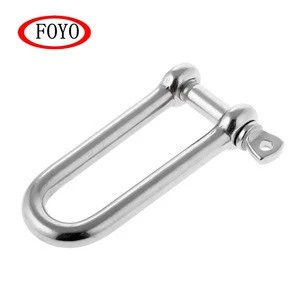 Foyo Brand hot sale heavy duty 6mm stainless steel forged long shackle with captive pin for sailboat and yacht and kayak