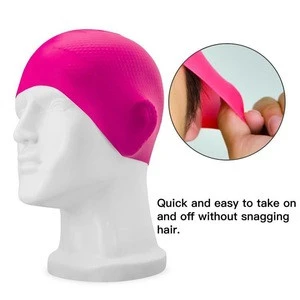 Free Size Fabric Protect Ears Sports Pool Swimming Custom Silicone Cap