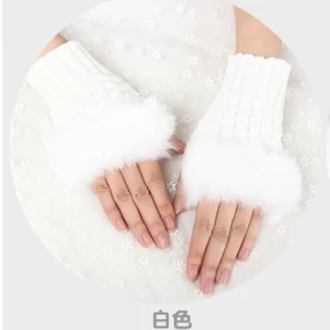 Free size knitted winter warm finger less gloves Short woolen  gloves warm mitten women riding half-finger gloves