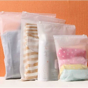 frosted plastic slider zipper packing bag for underwear