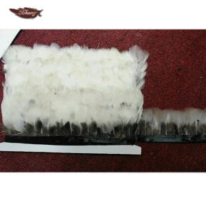Fukang High Quality White Silver Pheasant Feather Trimming For Bag Decoration