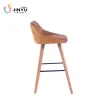 Furniture cafe chair metal frame wooden bar high chair