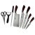 Import FX-GH112 High quality stainless steel handle acrylic stand 9pcs kitchen knife set from China