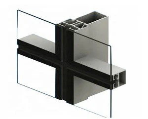 G6063 T5 anodize aluminum alloy curtain wall with tempered glass