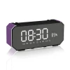 Gadgets Portable Mirror Alarm Clock Two channel Bluetooth Bass Stereo Speakers for Mobile Phones