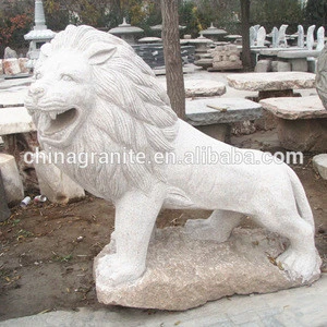 Garden decor natural stone carving white marble foo dog statues sale
