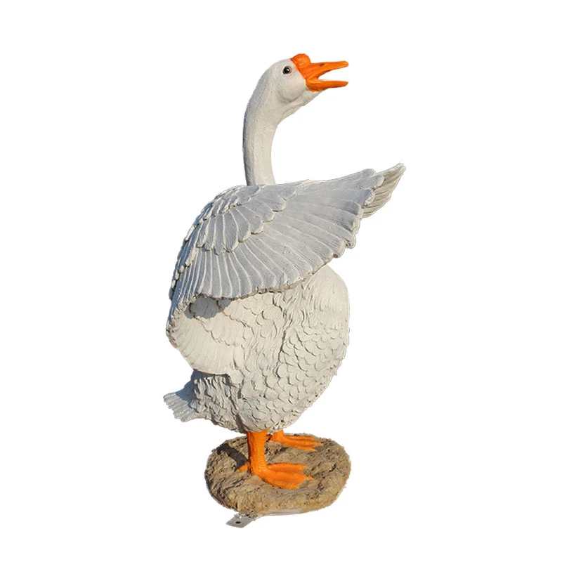 Garden lawn decoration Realism big white goose sculpture resin Animal Statue