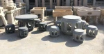 GCF4032 Dark Grey Granite Antique Garden Stone Tables and Chairs Set