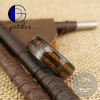 Gentdes Jewelry Wood Ring Walnut Inlay Resin Outside Wedding Band