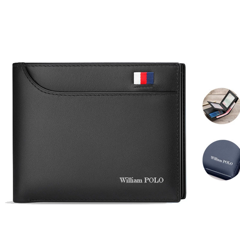 Genuine Leather WalletMen Wallets Coin Purses Credit Cards Holder Pocket Men&#x27;s Purse Coin Pouch Short Male Wallet
