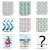 Import Geometrical Design 17pcs Fabric Shower Curtain Set Customized Printing Bathroom Set with Chenille Bath Mat from China