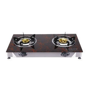 Glass Material cooktop Gas Stove Double 2 Burner cooker kitchen appliance