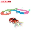 Glow Turbo Trax Pro Plastic rainbow color electric slot race car toy track with LED light mini car toys for kids
