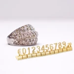Gold Mini 3D Adjustable Price Tag Metal Plastic Model Shop Display-Perfume Bag Jewelry Watch Glasses Shoes Price Number Cube