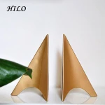 Gold Paint Airplane Shaped Ceramic Bookend