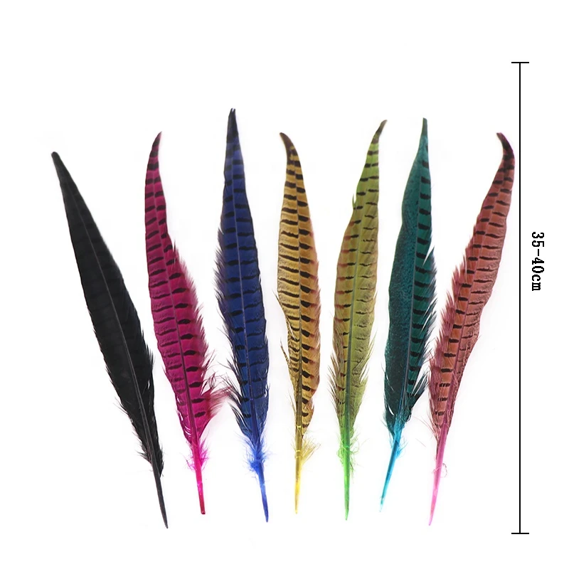 Golden supplier Wholesale Stock cheap natural 35-40cm Ringneck pheasant tail feathers for carnival