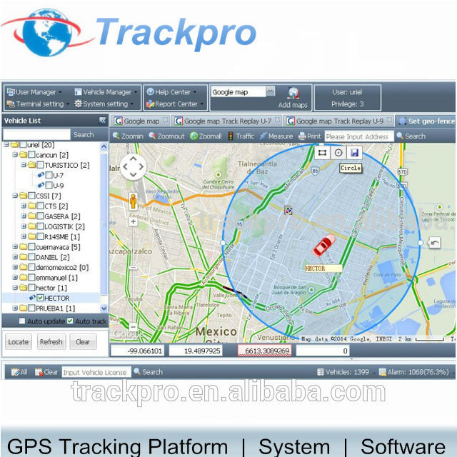 GPS Tracking System For Windows PC support TRACKPRO TR20, TR60, TR80, TR90, TR70, TR130, GT02, GT07 gps tracker