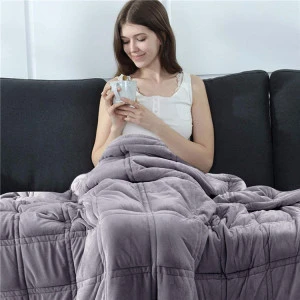 gray 60 x 80in animal cotton filling cooling weighted blanket