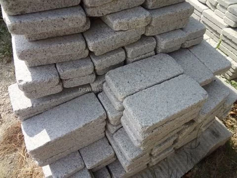 grey cobblestone tumbled granite pavers for driveway