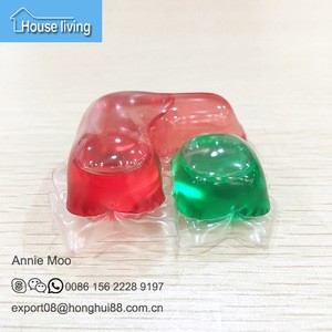 Guangzhou Factory Bulk Water Soluble Double Detergent Capsules Laundry Liquid Pods
