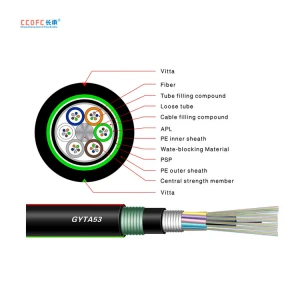 GYTA53 Underground Communication Cable fiber optic G.652 G.657 cable 12 core 24 Core
