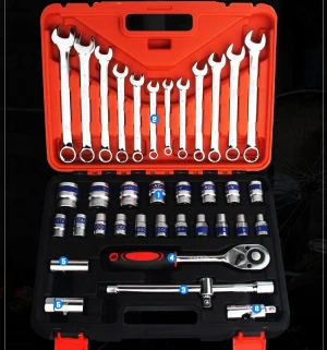 Hand Tool Kit Heavy Duty 37 Pcs Socket Wrench Set Screw Pentagon Socket And Bit Set