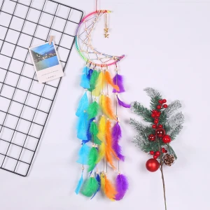 Handmade Rainbow Feather Big DreamCatcher Colored Feather Dream Catcher