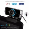 HD080P Webcam H.264 Streaming Gaming  PC  Camera with Two Mic 100 degree  for Computer PC Desktop Laptop--C10