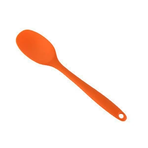 Heat resistant non-stick silicone spatula mixing spoon with stainless steel handle insert
