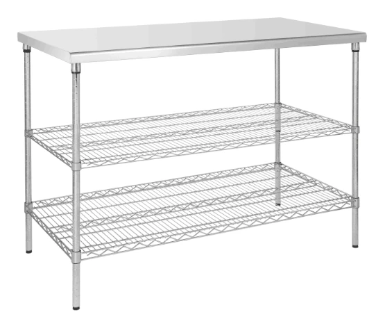 Heavybao Stainless Steel Wire Work Table Storage Table Heavy Duty Work Bench Platform Operating Table