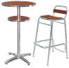 High Aluminium Frame Wood-Look Bar Chair and Bar Table Furniture Set L83504-5