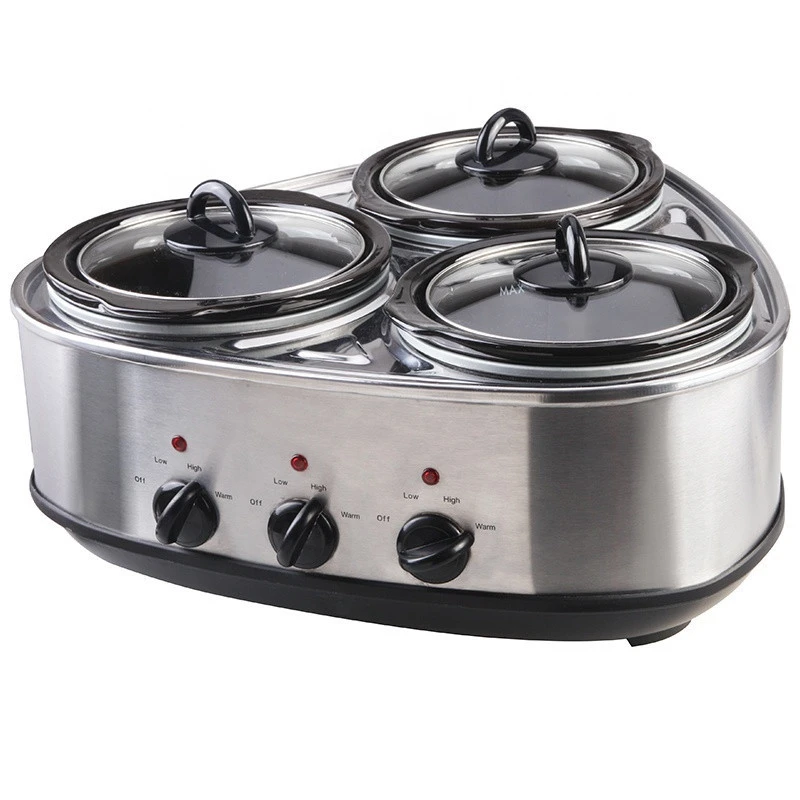 High quality 3 Pot Triple Ceramic Electric Slow Cookers with 1.5l Capacity