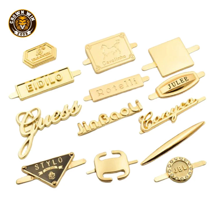 High Quality Gift Name Badges Custom 3D Gold Officer Military Metal Pin Badge With ID Leather Holder
