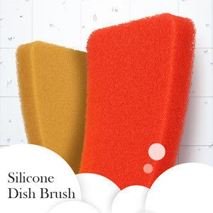 High Quality Kitchen Sponge Dish Washing Silicone Dish Brush