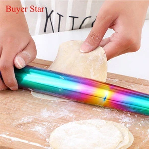 High Quality Non-stick Kitchen Baking Stainless Steel 304 Colored Metal Rolling Pin