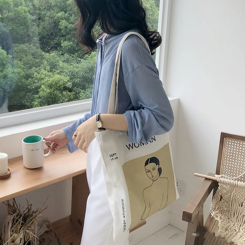 high quality promotional custom printed canvas tote bag